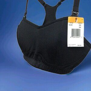 Playtex Women's Nursing Sports Bra Black Stretch Racerback Small     New